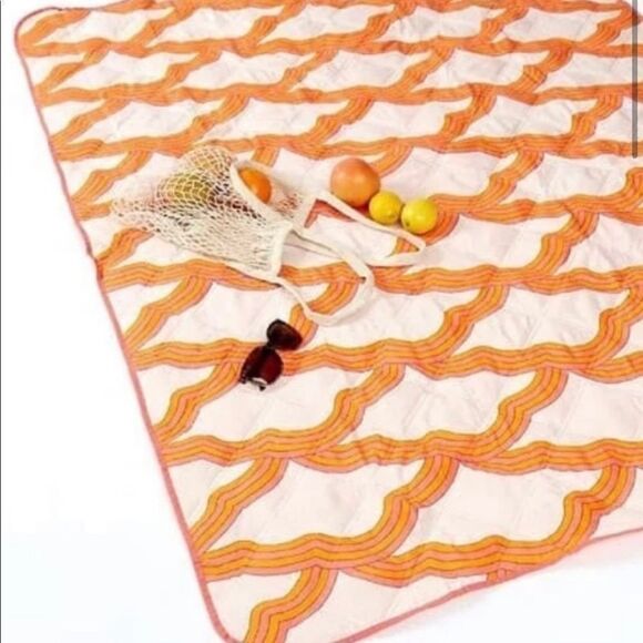 NWT New! SOCIETY6 Pink/Orange Summer Picnic or Beach Blanket 50” x 70" Portable - Picture 1 of 7